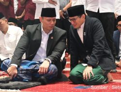 Menteri AHY Sholat Idul Adha di Masjid Istiqlal pesan Tingkatkan Kepedulian dan Semangat Berbagi
