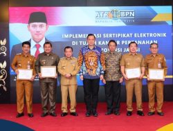 Kontribusi BPHTB Ringan, AHY Berikan Penghargaan 4 Pemerintah Kabupaten dan Kota di Jambi
