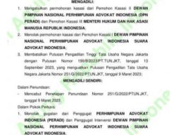 MA Sahkan Kepengurusan PERADI di Bawah Kepemimpinan Luhut MP Pangaribuan