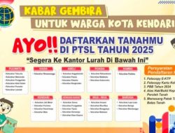 PTSL Tahun 2025 Daftar Tanah di 31 Kantor Lurah 9 Kecamatan se-Kota Kendari