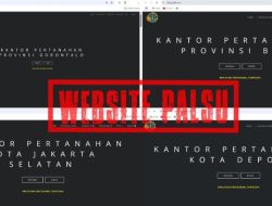 Beredar Situs Web Palsu Satker Kementerian ATR/BPN, Karo Humas dan Protokol: Pastikan Dapatkan Informasi dari Situs Resmi